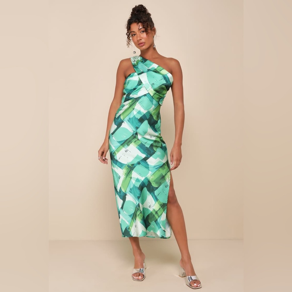 Lulu's Green and Gray Dress